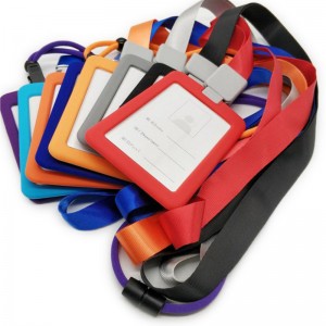 工場卸売シリコンIDカードホルダーバッジID名カードケースタグホルダークリアアクリルウィンドウ